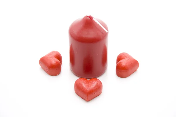 Marsepein hart met kaarsen — Stockfoto