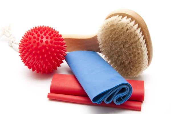 Massage ball with brush — Stock Photo, Image