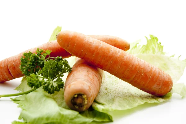 Fresh carrot with parsley — Stock Photo, Image