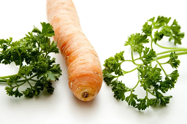 Fresh carrot with parsley — Stock Photo, Image