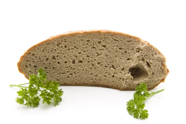 Crust bread with parsley — Stock Photo, Image