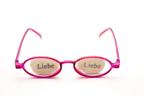 Óculos de leitura de cor rosa — Fotografia de Stock