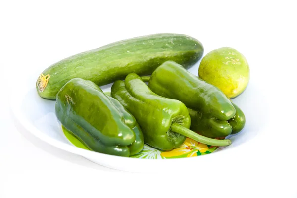 Fresh pepper with cucumber — Stock Photo, Image