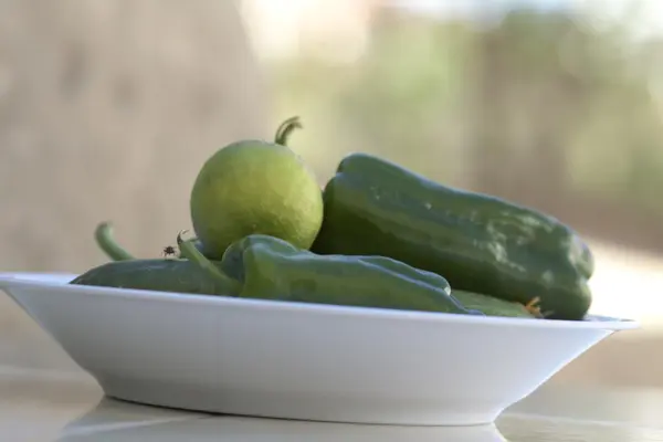 Fresh pepper with cucumber — Stock Photo, Image