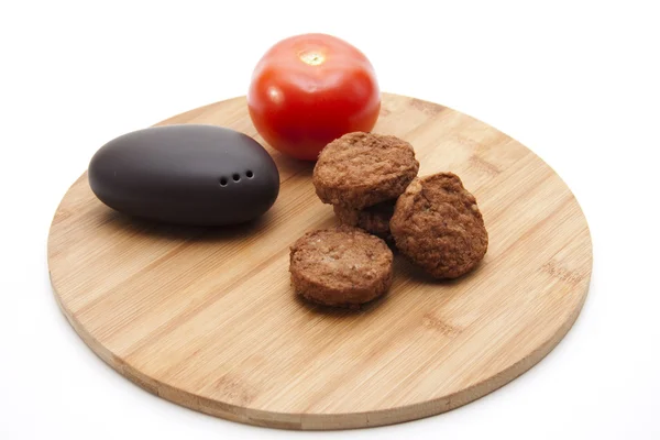 Rissoles och tomat — Stockfoto