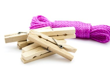 clothesline ile ahşap klipleri