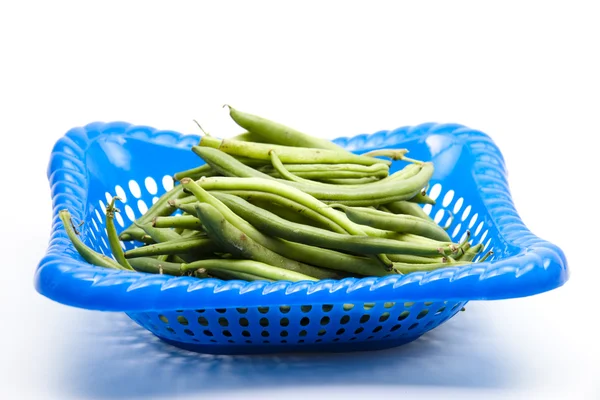 Green beans in the basket — Stock Photo, Image