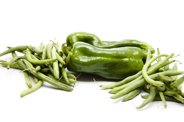 Gröna bönor med paprika — Stockfoto