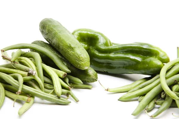 Groene bonen met paprika — Stockfoto
