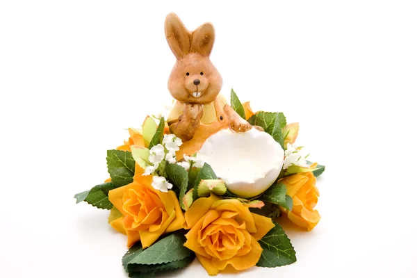 Easter bunny with egg — Stock Photo, Image