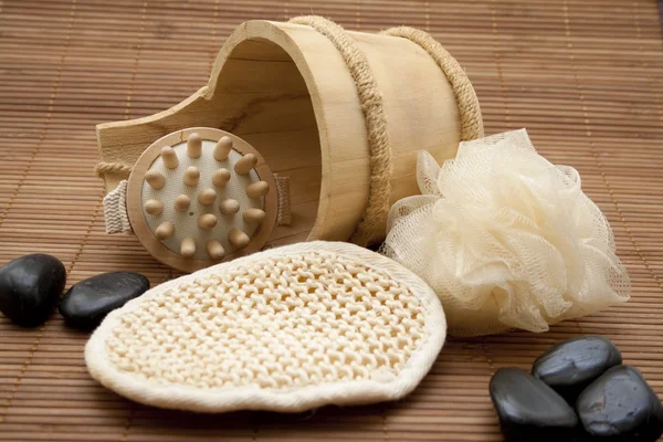 Massage and net sponge — Stock Photo, Image