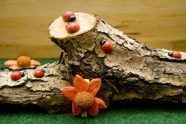 Дерев'яний жук з дерев'яним коренем — стокове фото
