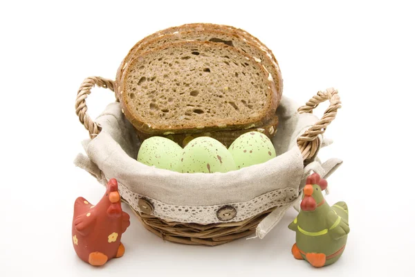 Pan con huevos —  Fotos de Stock