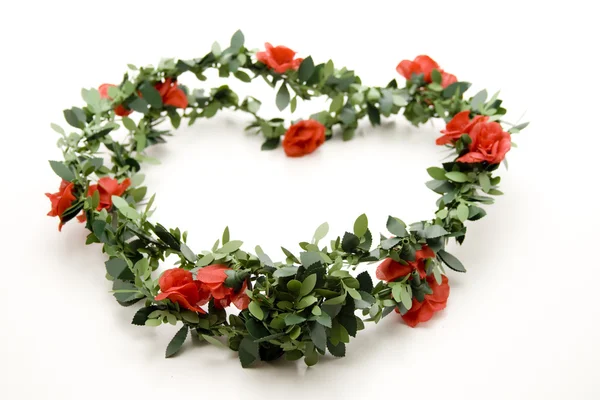 Rose garland with leaves — Stock Photo, Image