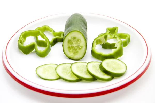 Salatalık kırmızı biber ile — Stok fotoğraf