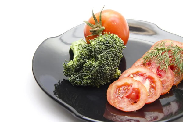 Tomato with broccoli — Stock Photo, Image