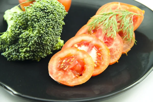 Tomat med broccoli — Stockfoto