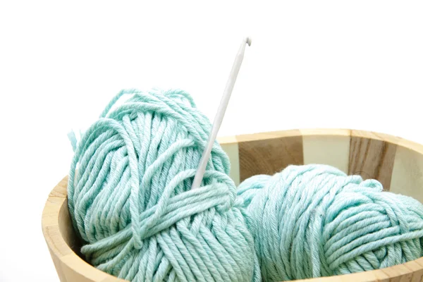 Crochet needle with wool — Stock Photo, Image
