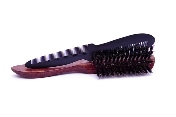 Spazzola per capelli con pettine — Foto Stock