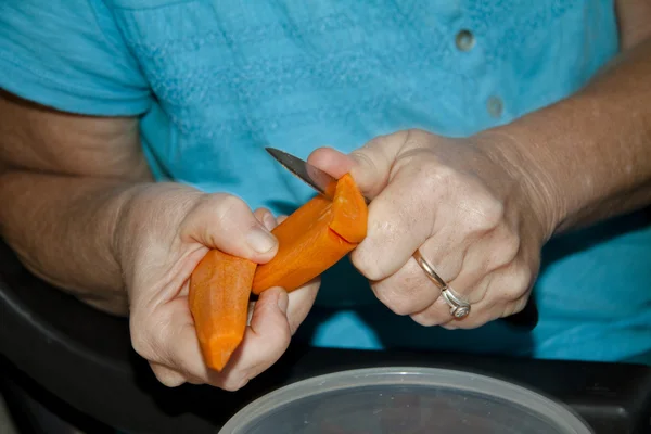 Zanahoria en la mano — Foto de Stock