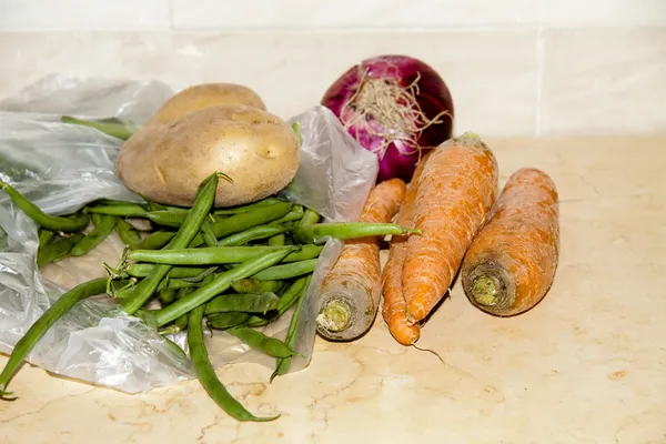 Морковь и фасоль с картошкой Лицензионные Стоковые Изображения