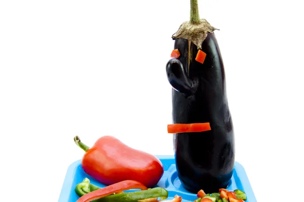 Patlıcan ile yüz — Stok fotoğraf