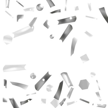 Gümüş konfeti. Canlı bulanıklık etkisi. Kutlama folyosu. Her amaç için harika bir tasarım. Tatil, doğum günü.