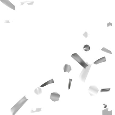 Gümüş konfeti. Canlı bulanıklık etkisi. Kutlama folyosu. Her amaç için harika bir tasarım. Tatil, doğum günü. Gümüş pullar. Işık parlaması.