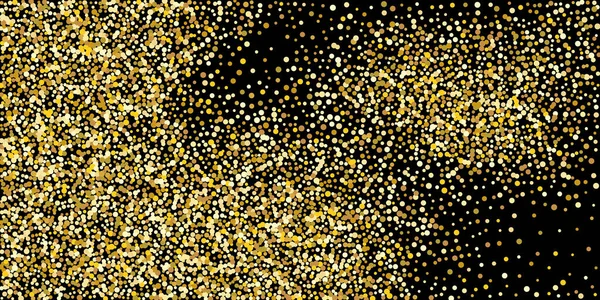 Золота Крапка Конфетті Чорному Тлі Ілюстрація Краплі Блискучих Частинок Декоративний — стоковий вектор