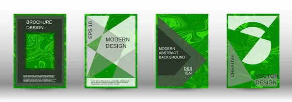 Lav Şekilli Yeşil Desenli Modern Çanta Hazır Soyut Mermer Desen — Stok Vektör