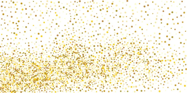 Goldfarbenes Konfetti Auf Weißem Hintergrund Luxuriöser Festlicher Weihnachtlicher Hintergrund Gold — Stockvektor