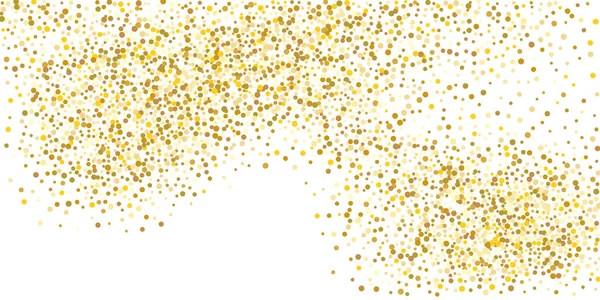 Beyaz arka planda altın rengi küçük konfeti. Şen şakrak Noel arkaplanı. Altın parıldayan soyut doku. Tasarım elemanı. Vektör illüstrasyonu, EPS 10.