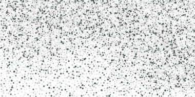 Gümüş simli konfeti. Hafif arkaplan. Beyaz soyut doku. Vektör soyut grafik tasarımı. Yeni yıl Noel 'i. Gümüş parıltılı arka plan. Vektör zarif davet şablonu.