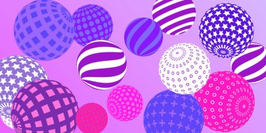 Retro 3D çizim soyut toplar, her amaç için harika tasarım. Modern kapak konsepti. Vektör teknolojisi geçmişi. Arkaplan duvar tasarımı.