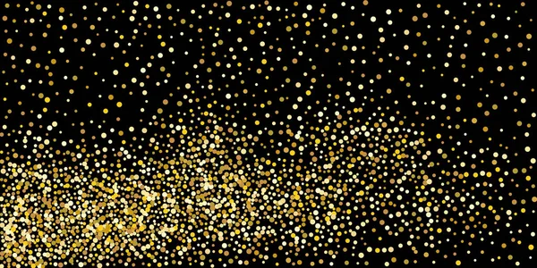 黒を基調としたゴールデンポイントのコンフェッティ 光沢のある粒子の落下のイラスト 装飾的な要素 デザインの要素 ベクターイラスト Eps — ストックベクタ