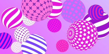 Retro 3D çizim soyut toplar, her amaç için harika tasarım. Kapak tasarımı için modern poster. Modern sanat izole vektör grafiği. Arkaplan duvar tasarımı.