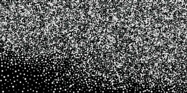 Gümüş simli konfeti. Siyah arka plan. Parlak soyut doku. Vektör soyut grafik tasarımı. Yeni yıl Noel 'i. Gümüş parıltılı arka plan. Vektör zarif davet şablonu.