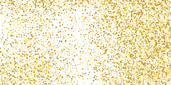 Goldfarbenes Konfetti Auf Weißem Hintergrund Luxuriöser Festlicher Weihnachtlicher Hintergrund Gold — Stockvektor