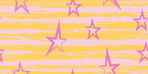 Barevné Pruhy Hvězdy Jednoduché Módní Akvarel Pruhovaný Design Ručně Kreslené — Stockový vektor