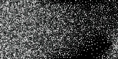 Gümüş simli konfeti. Siyah arka plan. Parlak soyut doku. Vektör soyut grafik tasarımı. Yeni yıl Noel 'i. Gümüş parıltılı arka plan. Vektör zarif davet şablonu.