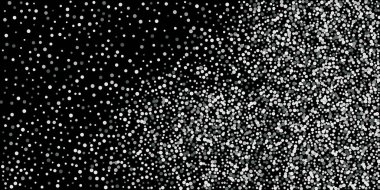 Gümüş simli konfeti. Siyah arka plan. Parlak soyut doku. Vektör soyut grafik tasarımı. Yeni yıl Noel 'i. Gümüş parıltılı arka plan. Vektör zarif davet şablonu.