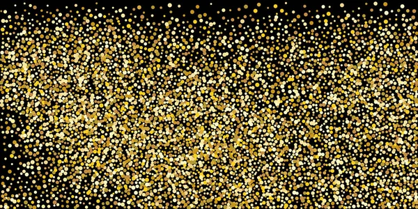 Золота Крапка Конфетті Чорному Тлі Ілюстрація Краплі Блискучих Частинок Декоративний — стоковий вектор