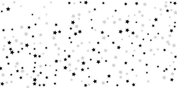 Stříbrná Hvězda Konfety Padající Hvězdy Bílém Pozadí Ilustrace Létajících Hvězd — Stockový vektor