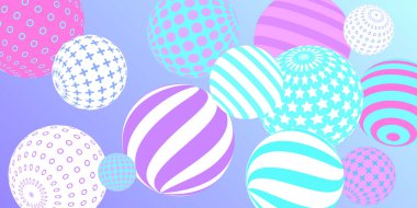 Retro 3D çizim soyut toplar, her amaç için harika tasarım. Kapak tasarımı için modern poster. Vektör teknolojisi geçmişi. Soyut parlak duvar kağıdı. 3d geometrik şekil çizimi.