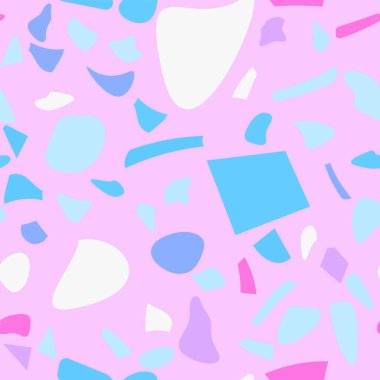 Renkli terrazzo döşeme vektörü modern tarzda pürüzsüz. Grafiksel modern model. Kusursuz vektör arkaplanı.