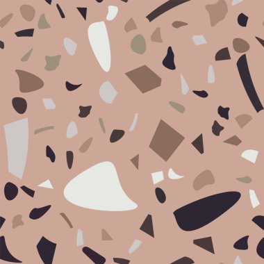 Terrazzo döşeme vektörü kusursuz desen. Eski tarz. Grafiksel modern model. Kusursuz vektör arkaplanı.
