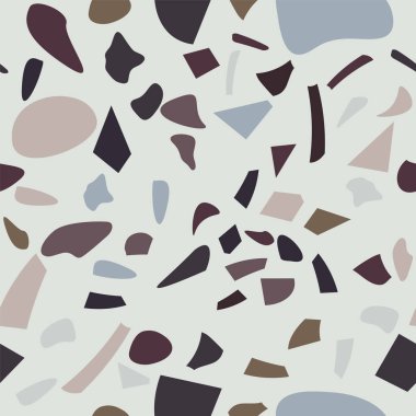 Terrazzo döşeme vektörü kusursuz desen. Grafiksel modern model. Kusursuz vektör arkaplanı.