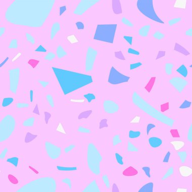 Terrazzo döşeme vektörü kusursuz desen. Eski tarz. Grafiksel modern model. Vektör illüstrasyonu. 