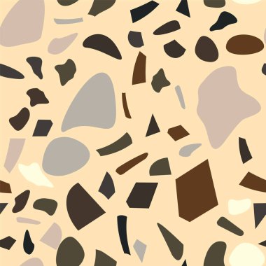 Terrazzo döşeme vektörü kusursuz desen. Grafiksel modern model. Kusursuz vektör arkaplanı.