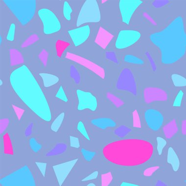 Terrazzo döşeme vektörü kusursuz desen. Grafiksel modern model. Vektör illüstrasyonu. 